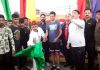ADGP Mukesh Singh flagging off Kathua Half Marathon in Kathua on Sunday.