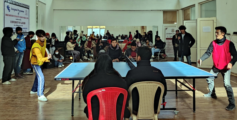 Players in action during the Table Tennis at Leh on Saturday. Players in action during the Table Tennis at Leh on Saturday.