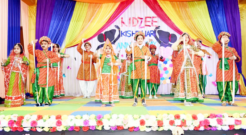 Students performing during ‘Annual Day’ function at Kidzee Goodwill School Kishtwar on Monday. Students performing during ‘Annual Day’ function at Kidzee Goodwill School Kishtwar on Monday.