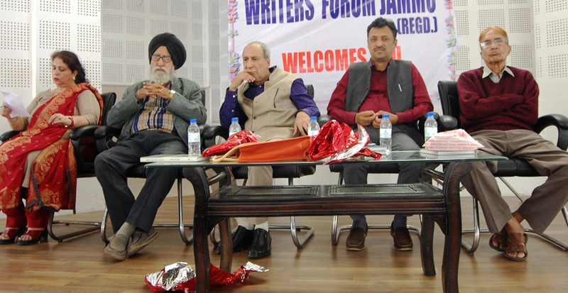 Dignitaries on dais during a Mushaira at Jammu on Sunday. Dignitaries on dais during a Mushaira at Jammu on Sunday.