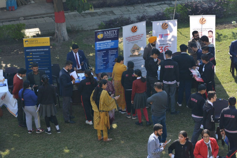 Students and school management during the ‘Career Fest’ at GD Goenka in Jammu on Thursday. Students and school management during the ‘Career Fest’ at GD Goenka in Jammu on Thursday.