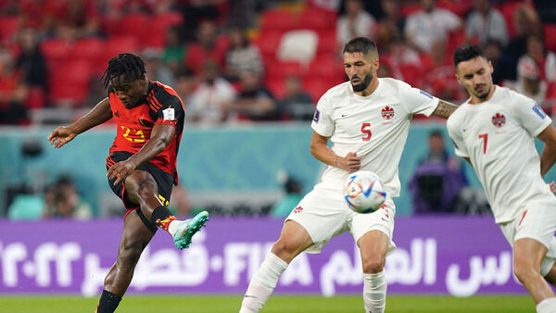 Belgium’s Michy Batshuayi (left) scored the winning goal against Canada.