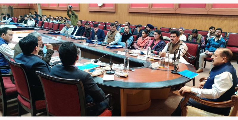 Union Minister Dr Jitendra Singh chairing DISHA meeting of Doda. —Excelsior/Rakesh Union Minister Dr Jitendra Singh chairing DISHA meeting of Doda. —Excelsior/Rakesh