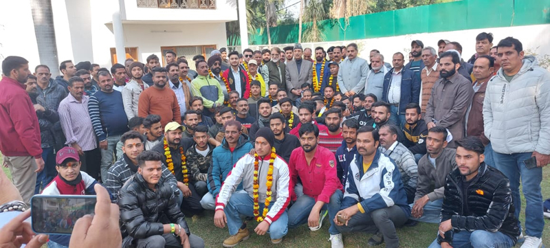 Azad welcomes new entrants into party fold at Jammu on Friday. Azad welcomes new entrants into party fold at Jammu on Friday.