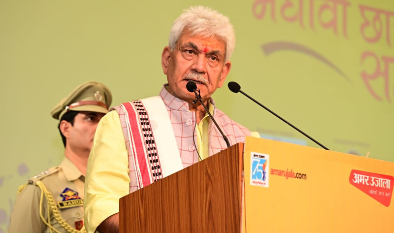 Lt Governor Manoj Sinha speaking during a function at Jammu. Lt Governor Manoj Sinha speaking during a function at Jammu.