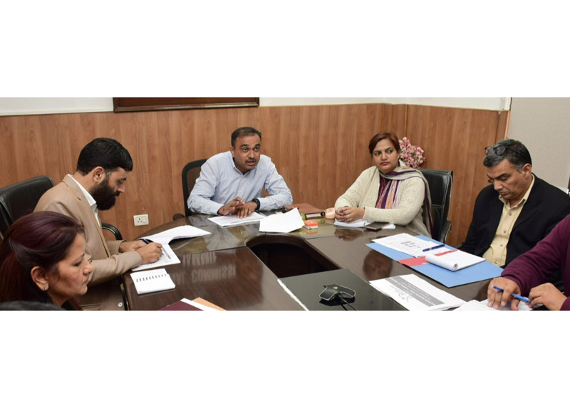 Divisional Commissioner Jammu, Ramesh Kumar chairing a meeting on Thursday.