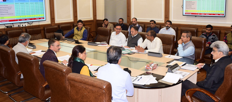 Atal Dulloo chairing a review meeting at Jammu on Monday. Atal Dulloo chairing a review meeting at Jammu on Monday.
