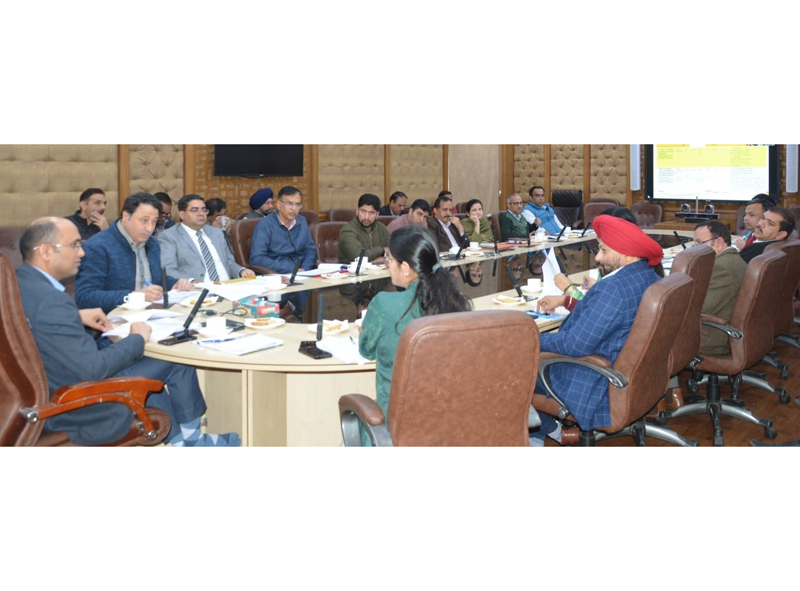 Secy H&ME, Bhupinder Kumar chairing a meeting in Jammu. Secy H&ME, Bhupinder Kumar chairing a meeting in Jammu.