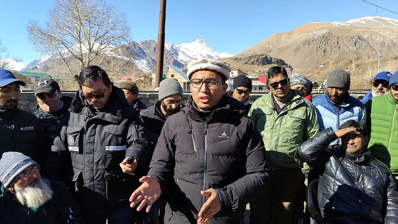 MP Ladakh meeting with people during his visit to Drass villages. -Excelsior/Basharat Ladakhi MP Ladakh meeting with people during his visit to Drass villages. -Excelsior/Basharat Ladakhi