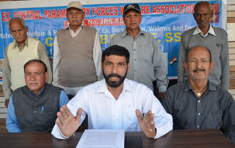 CPMFs addressing a press conference at Jammu on Monday. CPMFs addressing a press conference at Jammu on Monday.