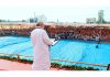 Union Home Minister Amit Shah addressing the Bharatiya Janata Party supporters at a public meeting for the second phase of Gujarat Assembly elections, at Santrampur assembly. (ANI Photo)