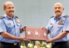 Chief of Air Staff Air Chief Marshal VR Chaudhari being presented a memento by Aircraft and Systems Testing Establishment (ASTE) Commandant Air Vice Marshal Jeetendra Mishra during the 'International Flight Test Seminar' organised as part of golden jubilee celebrations of ASTE, in Bengaluru.