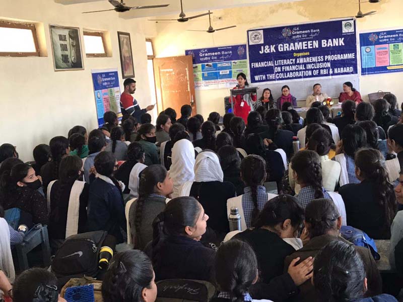 Students of Govt Hr Sec School, Bishnah attending awareness programme by J&K Grameen Bank. Students of Govt Hr Sec School, Bishnah attending awareness programme by J&K Grameen Bank.