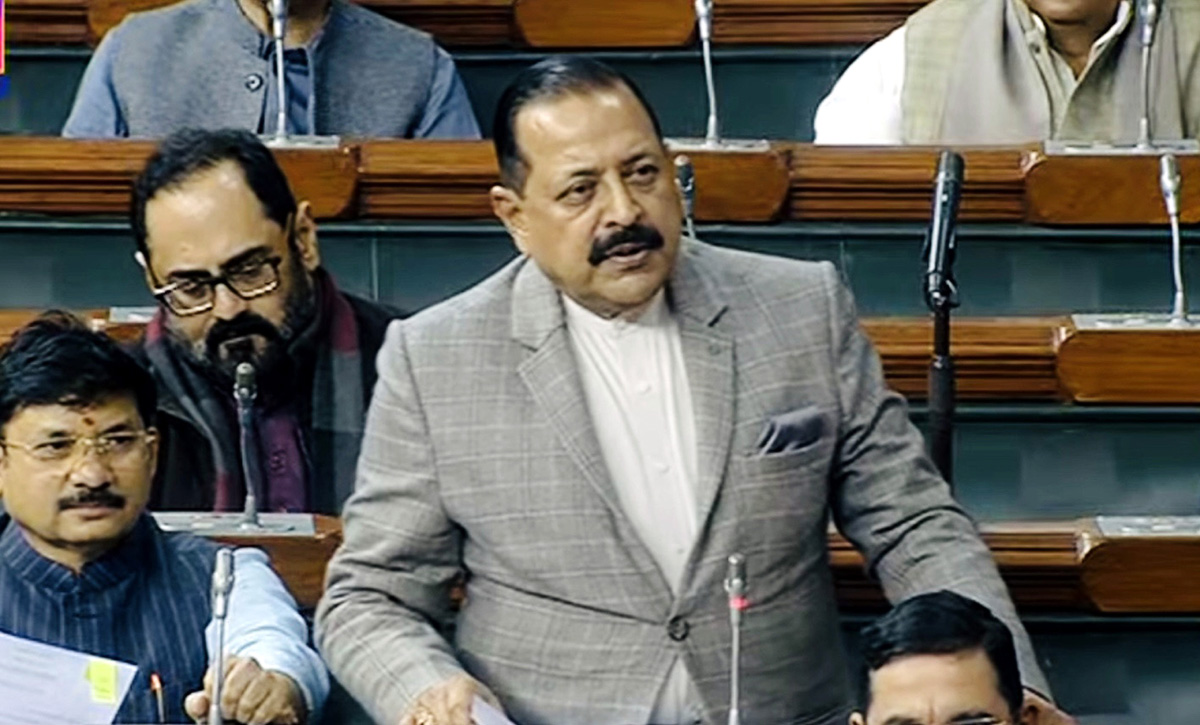 Union Minister Dr Jitendra Singh speaking in the Lok Sabha. Union Minister Dr Jitendra Singh speaking in the Lok Sabha.