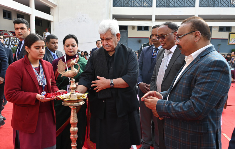 LG Manoj Sinha inaugurating Skill Development Programme for wards of JKP martyrs on Saturday. LG Manoj Sinha inaugurating Skill Development Programme for wards of JKP martyrs on Saturday.