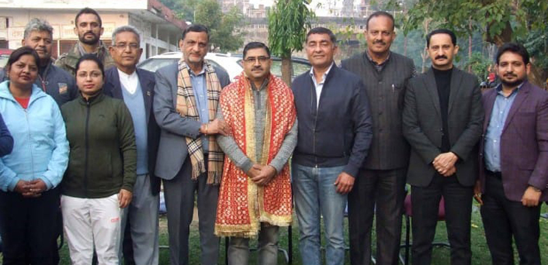 Office bearers of District Kreeda Bharti unit posing for a group photograph at Jammu.
