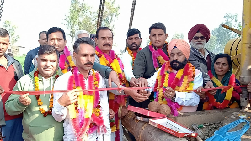 Sarpanch, S. Gurdeep Singh Saini inaugurating road blacktopping work in village Kool Kothe. Sarpanch, S. Gurdeep Singh Saini inaugurating road blacktopping work in village Kool Kothe.