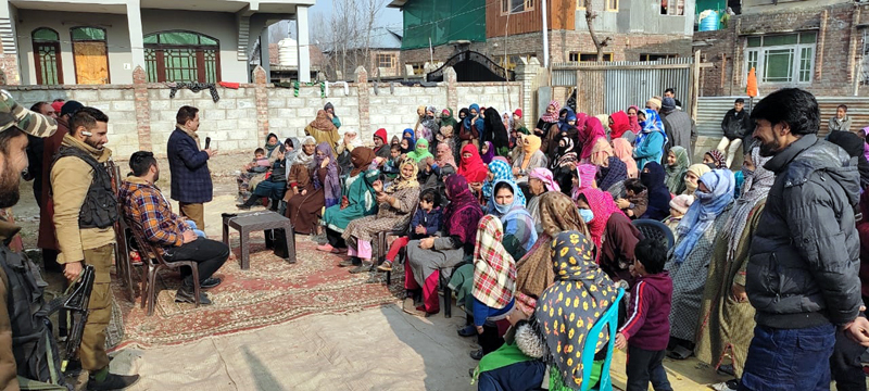 BJP district president, Srinagar Ashok Bhat addressing a meeting at Kandi Mohalla Hazratbal on Monday. BJP district president, Srinagar Ashok Bhat addressing a meeting at Kandi Mohalla Hazratbal on Monday.