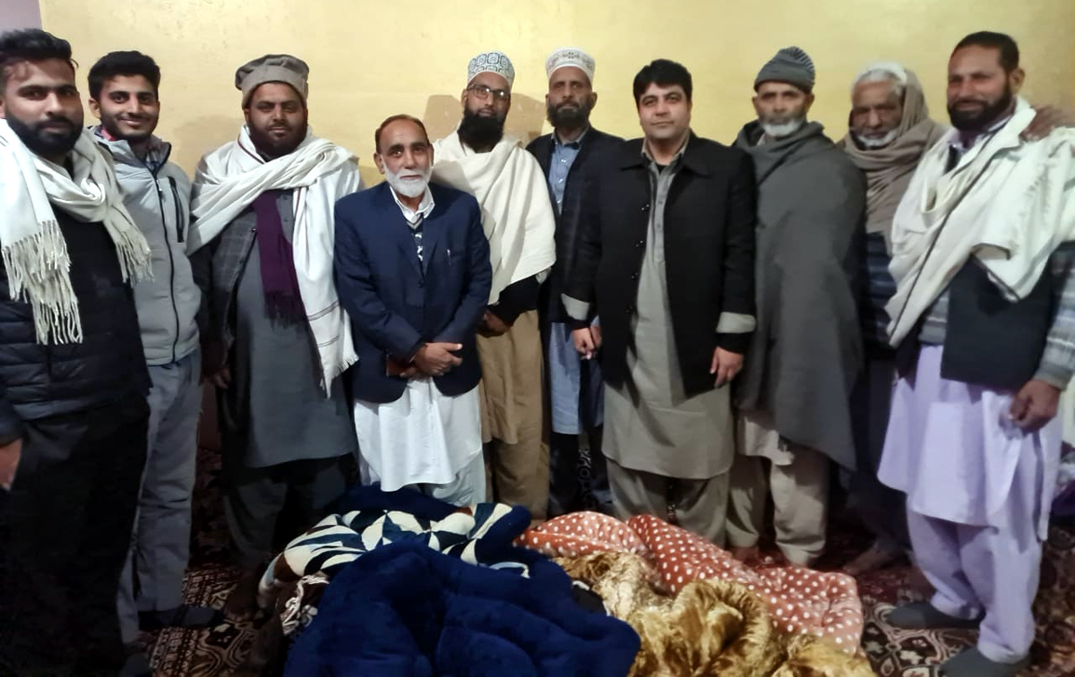 BJP leader Wasim Kohli posing with people in a remote village of Rajouri district. BJP leader Wasim Kohli posing with people in a remote village of Rajouri district.