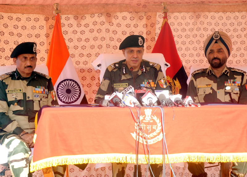 IG BSF Jammu D K Boora addressing a press conference in Jammu on Wednesday. -Excelsior/Rakesh IG BSF Jammu D K Boora addressing a press conference in Jammu on Wednesday. -Excelsior/Rakesh