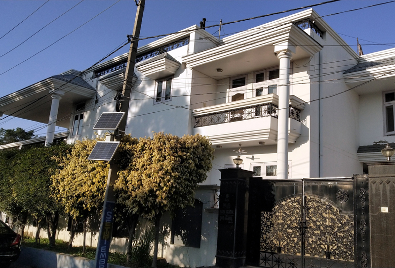 Rakesh Aggarwal’s house at Gandhi Nagar where gangsters struck on Wednesday morning. Rakesh Aggarwal’s house at Gandhi Nagar where gangsters struck on Wednesday morning.