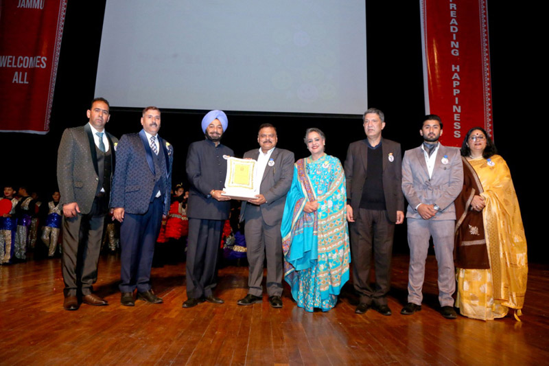 Principal Secy School Education Alok Kumar being awarded during Annual Day of Doon International at Jammu on Friday. Principal Secy School Education Alok Kumar being awarded during Annual Day of Doon International at Jammu on Friday.