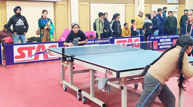 Players in action during the championship at MA stadium Jammu on Tuesday. Players in action during the championship at MA stadium Jammu on Tuesday.