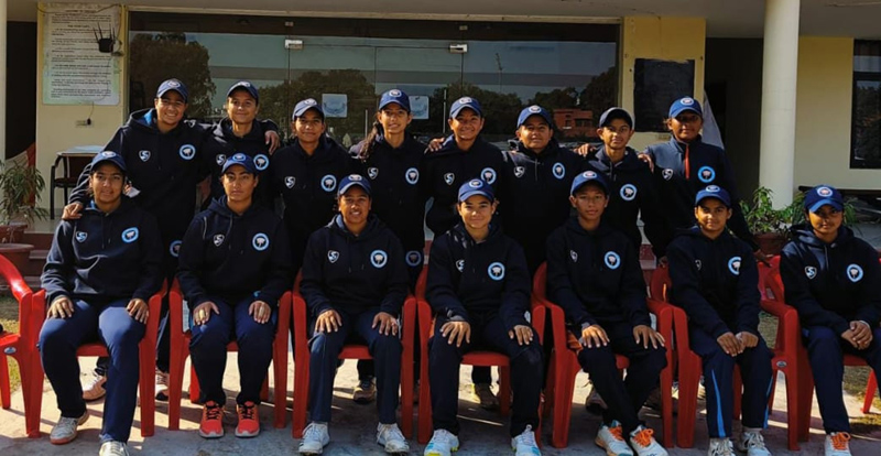J&K U-19 Women's cricket team posing for a photograph at DY Patil Cricket Ground, Ambi in Pune. J&K U-19 Women's cricket team posing for a photograph at DY Patil Cricket Ground, Ambi in Pune.