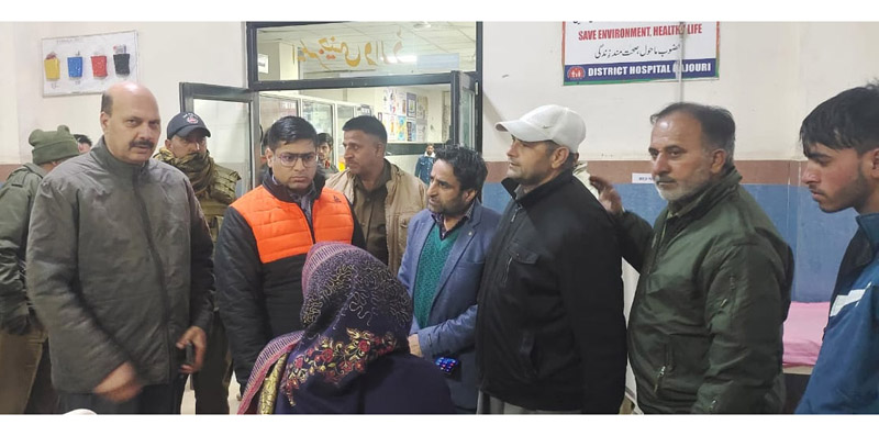 DC Rajouri visits GMC Hospital to see injured person of road mishap. DC Rajouri visits GMC Hospital to see injured person of road mishap.