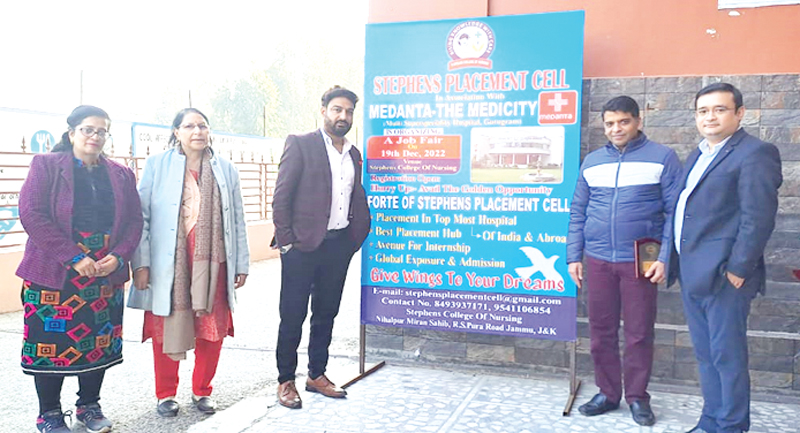 Officials of Stephens College of Nursing during a placement drive. Officials of Stephens College of Nursing during a placement drive.