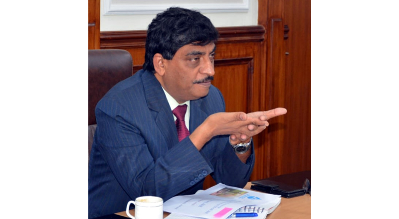 CS Dr Arun Kumar Mehta chairing a meeting in Jammu. CS Dr Arun Kumar Mehta chairing a meeting in Jammu.