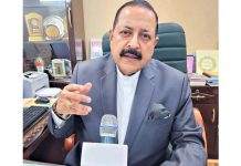Union Minister Dr Jitendra Singh talking to the media before leaving for Abu Dhabi on a visit to United Arab Emirates (UAE), on Sunday.
