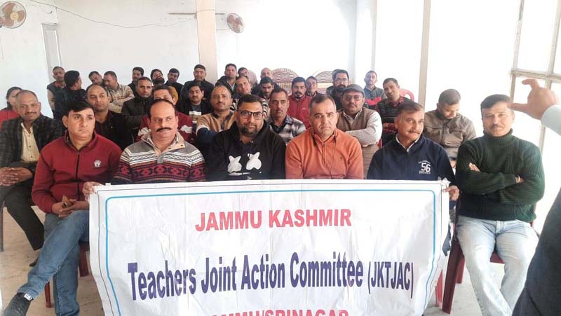 Members of JKTJAC during meeting at Udhampur on Sunday.