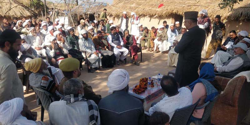MP Rajya Sabha Gulam Ali Khatana addressing a public gathering on Sunday. MP Rajya Sabha Gulam Ali Khatana addressing a public gathering on Sunday.
