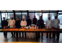 Corporate General Manager of KC Residency Rahul Jandial along with chefs during Cake Mixing Ceremony.