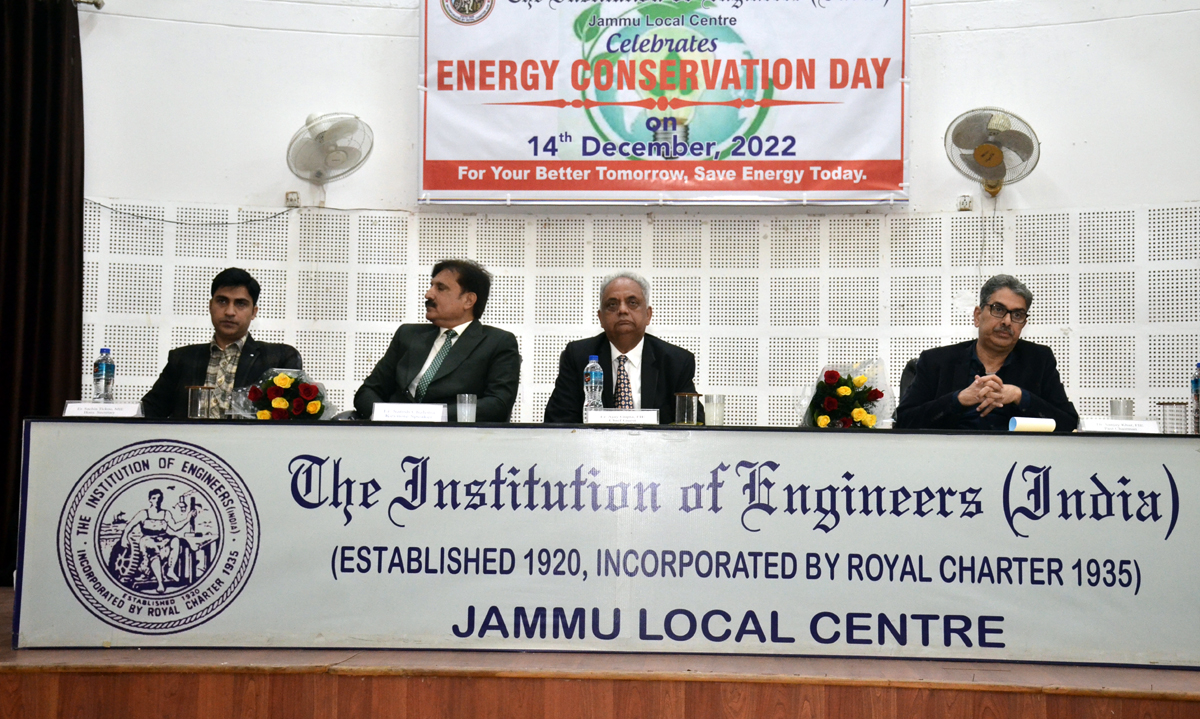 Speakers during celebration of Energy Conservation Day at Jammu on Wednesday. Speakers during celebration of Energy Conservation Day at Jammu on Wednesday.