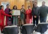 MD NHM J&K Ayushi Sudan presenting NQAS Certificate to Dr Ila Gupta, Incharge UPHC Shastri Nagar, Jammu.