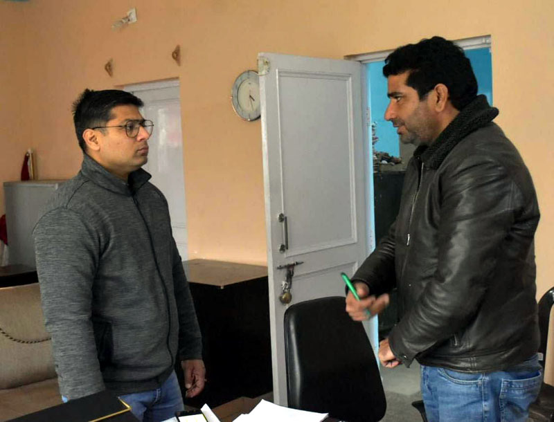 DDC Rajouri inspeccting REW office. DDC Rajouri inspeccting REW office.