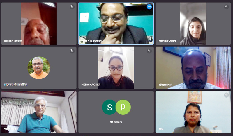 PRSI Jammu chapter members during a webinar on Sunday. PRSI Jammu chapter members during a webinar on Sunday.