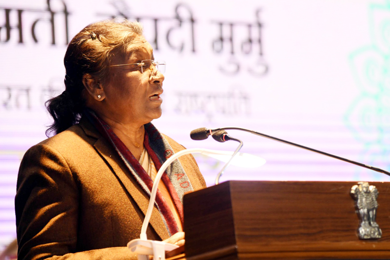 President Droupadi Murmu addressing the valedictory function of the 97th Common Foundation Course at the Lal Bahadur Shastri National Academy of Administration (LBSNAA), Mussoorie on Friday. President Droupadi Murmu addressing the valedictory function of the 97th Common Foundation Course at the Lal Bahadur Shastri National Academy of Administration (LBSNAA), Mussoorie on Friday.