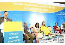 Union Minister Dr Jitendra Singh speaking after inaugurating the Conference titled, "Women Leading Change in Health and Science in India", at New Delhi on Tuesday.