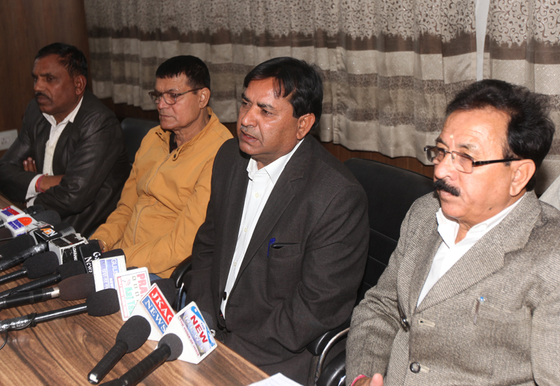 Congress Councillors addressing a press conference at Jammu on Monday. — Excelsior/Rakesh Congress Councillors addressing a press conference at Jammu on Monday. — Excelsior/Rakesh