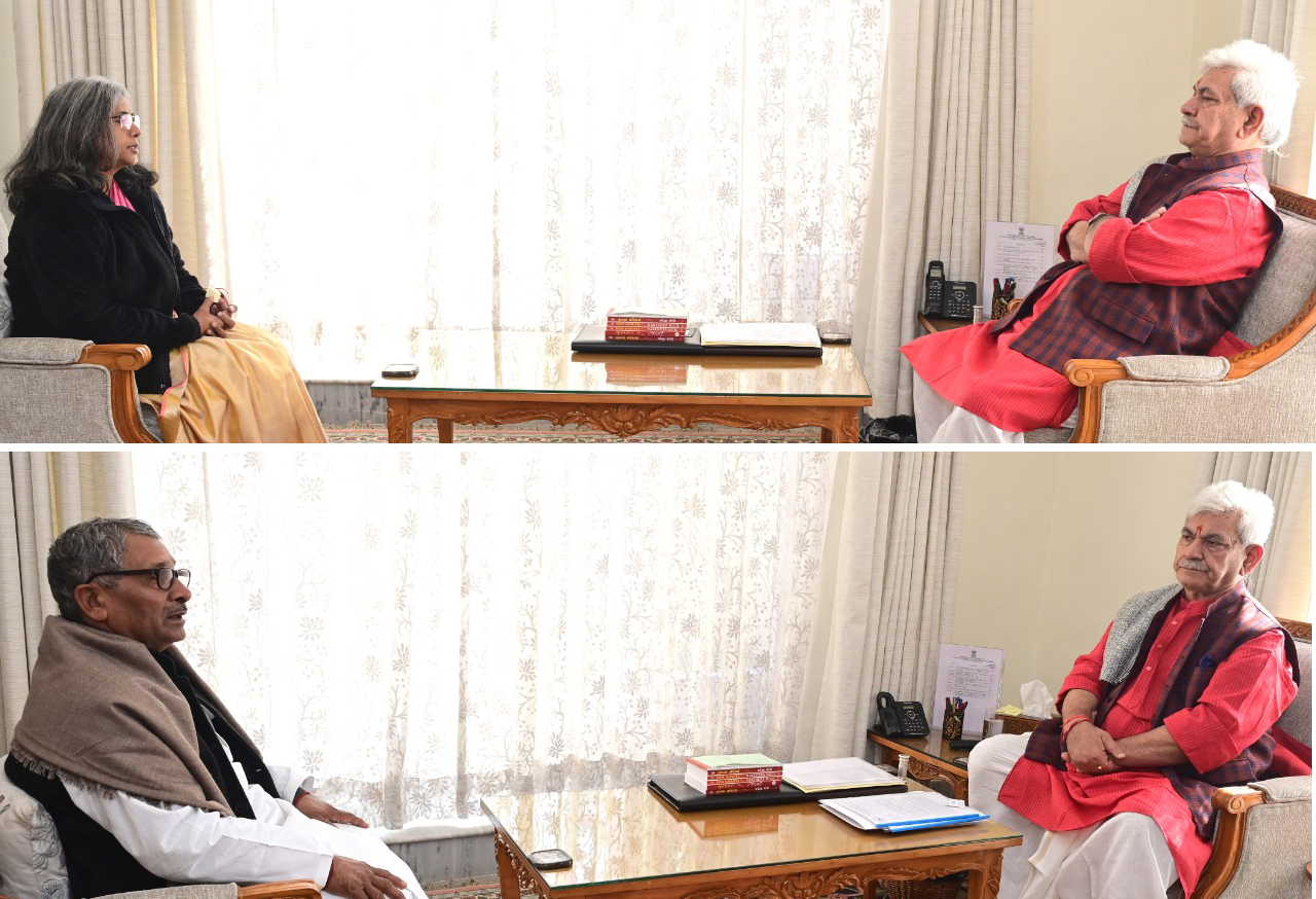 Lt Governor meeting Ms Kalpana Rajsignhot, Chief Post Master General J&K Circle