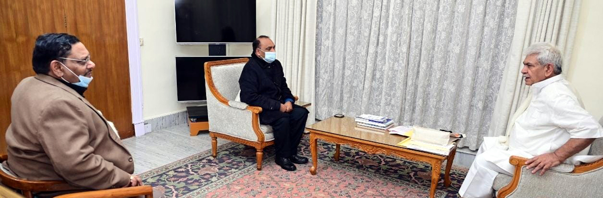 MD JKB Baldev Prakash during meeting with LG. MD JKB Baldev Prakash during meeting with LG.
