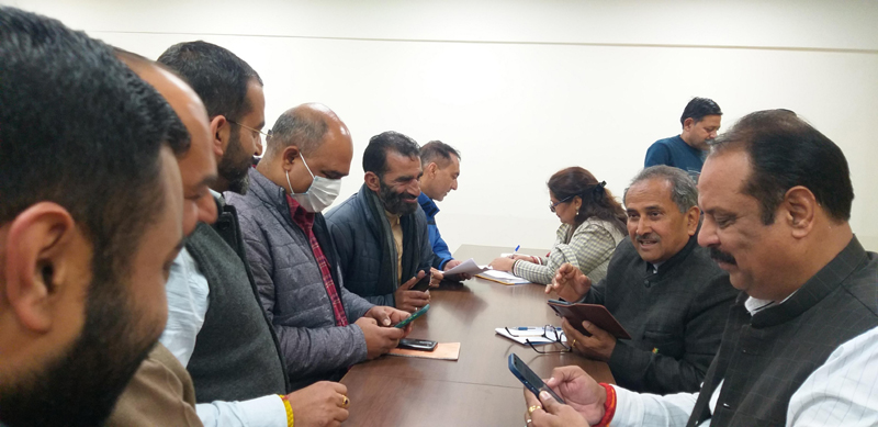 BJP leaders listening public grievances at party office on Monday. BJP leaders listening public grievances at party office on Monday.