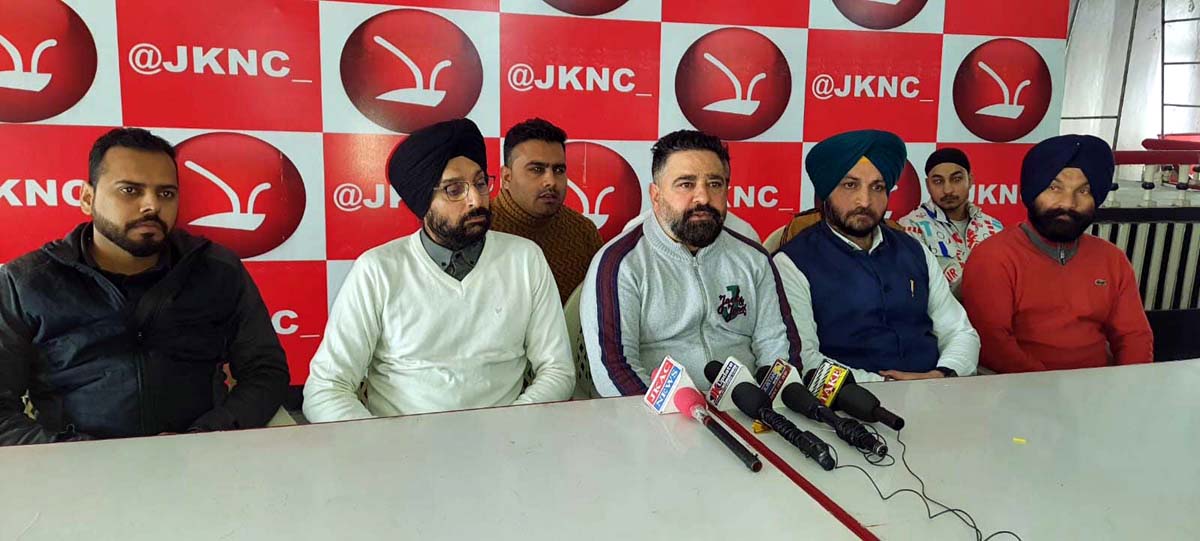 YNC leader Ajaz Jan addressing media persons in Jammu. -Excelsior/Rakesh YNC leader Ajaz Jan addressing media persons in Jammu. -Excelsior/Rakesh