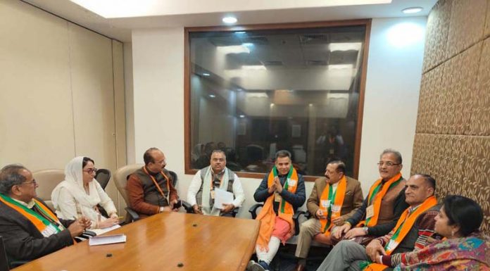 BJP leaders during a meeting in New Delhi on Tuesday.