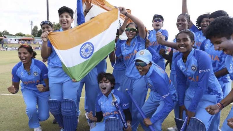 Jubilant Indian Women’s cricket team after winning World Cup on Sunday. Jubilant Indian Women’s cricket team after winning World Cup on Sunday.
