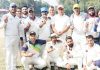 Winning team posing for a group photograph at Sidhra Ground Jammu on Sunday.