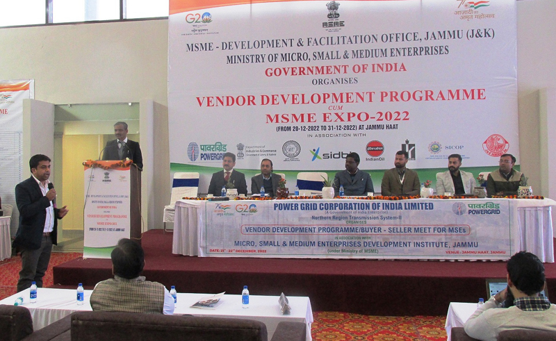 Dignitaries during an event organised by MSME at Jammu on Saturday. Dignitaries during an event organised by MSME at Jammu on Saturday.